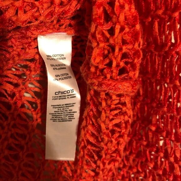 Chico’s orange ribbon yarn sweater sz large - Picture 10 of 10